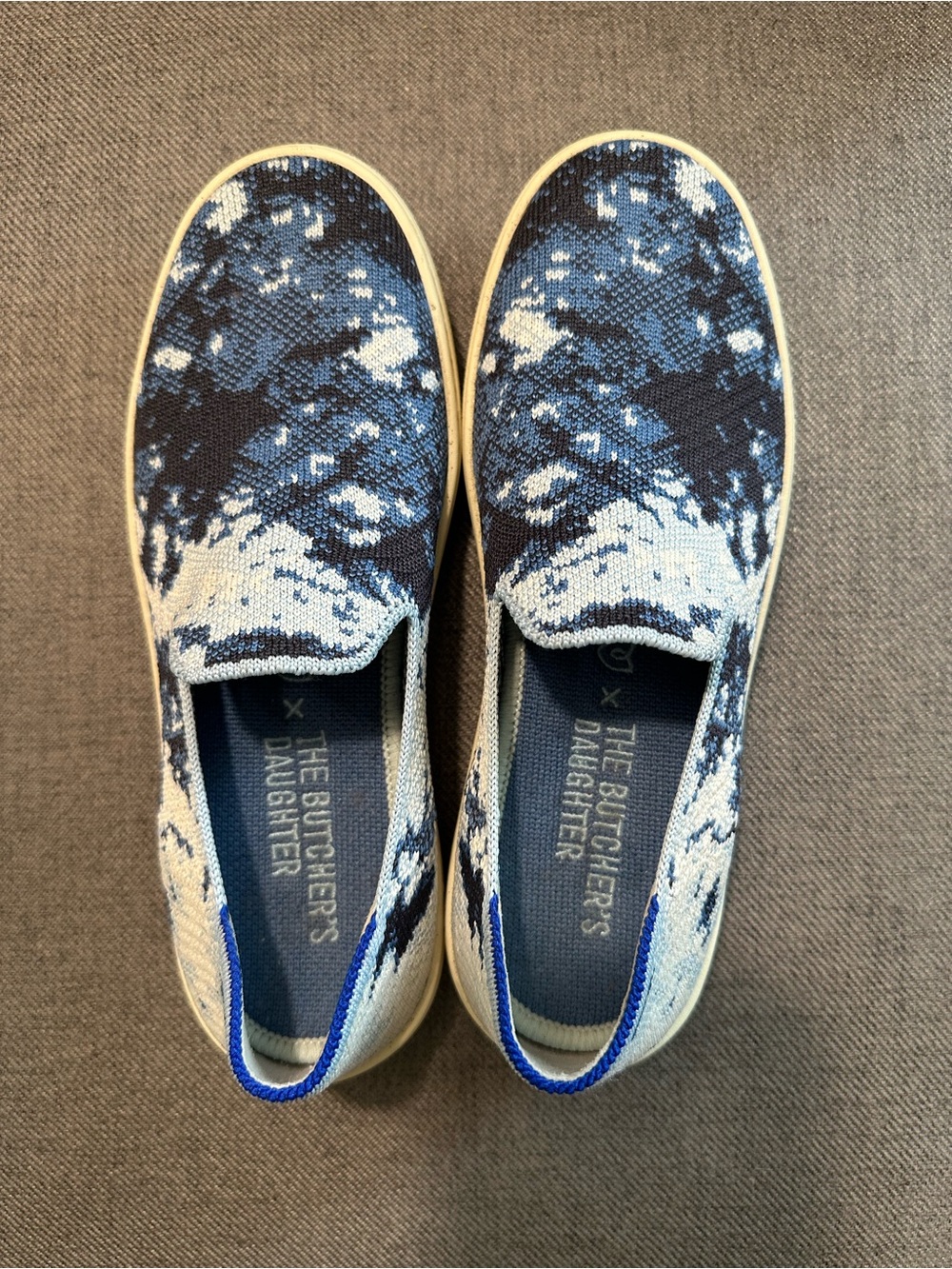 The Butcher's Daughter Blue Patterned Slip-On Sneakers Size 6